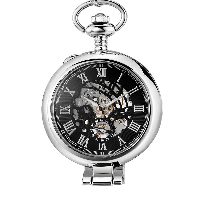 Clean Olaf Reloj de bolsillo mecánico esqueleto Orkina Plata Exclusive