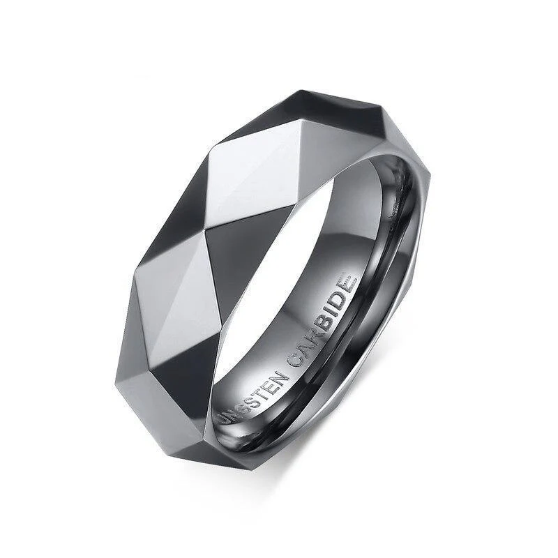 Top-Quality Anillo Rómbico Carburo Tungsteno Oro Modern