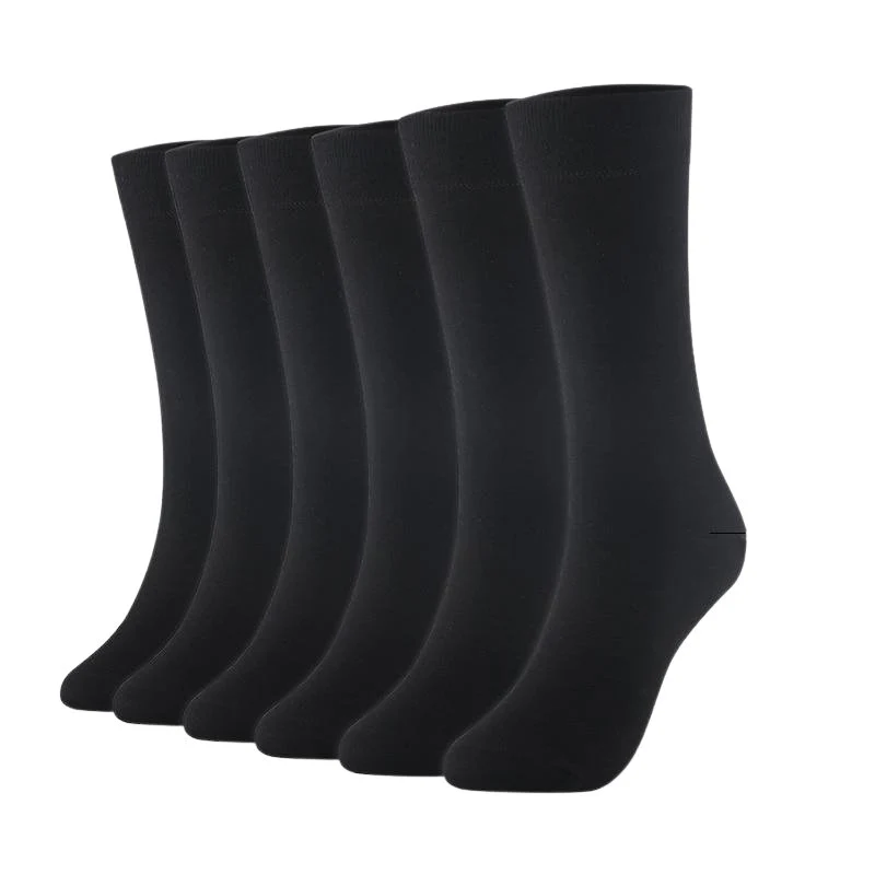 Smooth Calcetines de algodón de negocios sólidos 6 pares Set Luxury