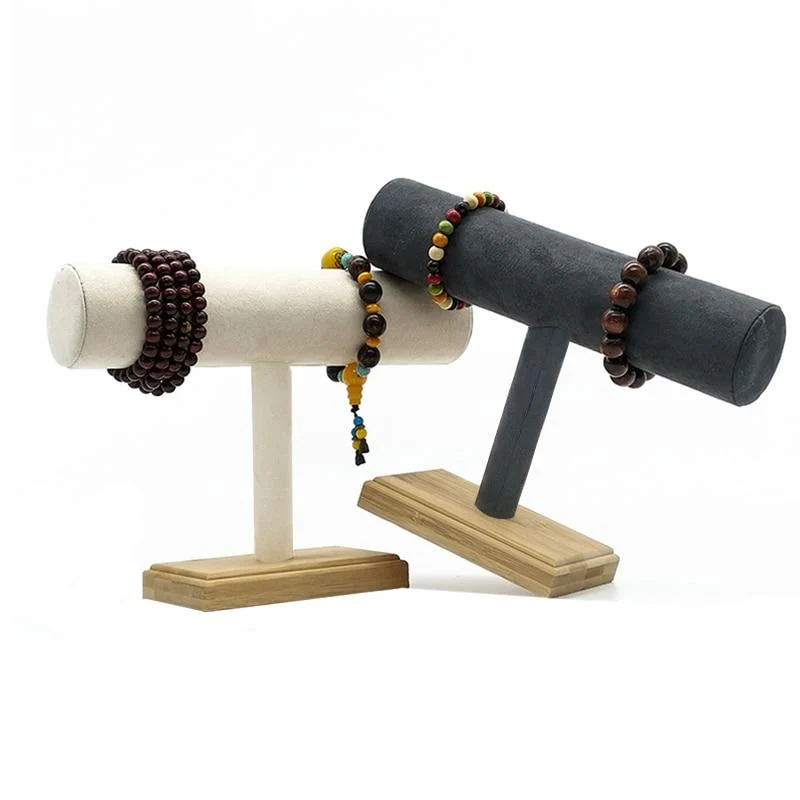 Smooth Soporte para pulseras de madera de bambú Versatile