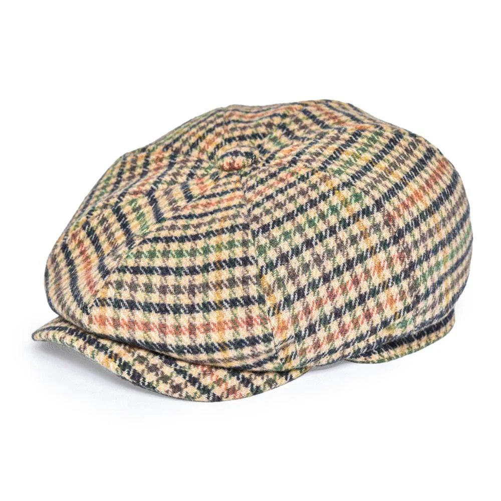 Top-Quality Houndstooth Tweed Newsboy Gorra Specialty