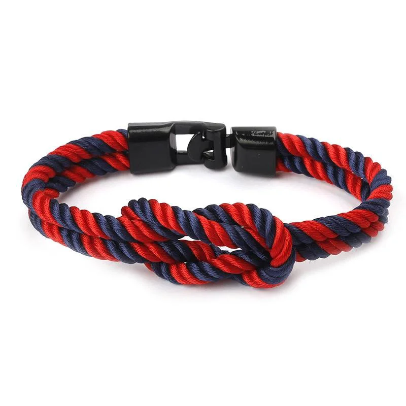 Soft Yacht Knot Pulsera de cuerda a rayas User-Friendly