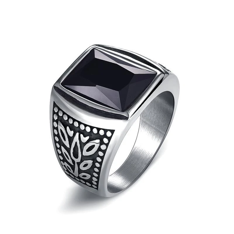 Detailed Anillo de sello Aplha Stone Classic