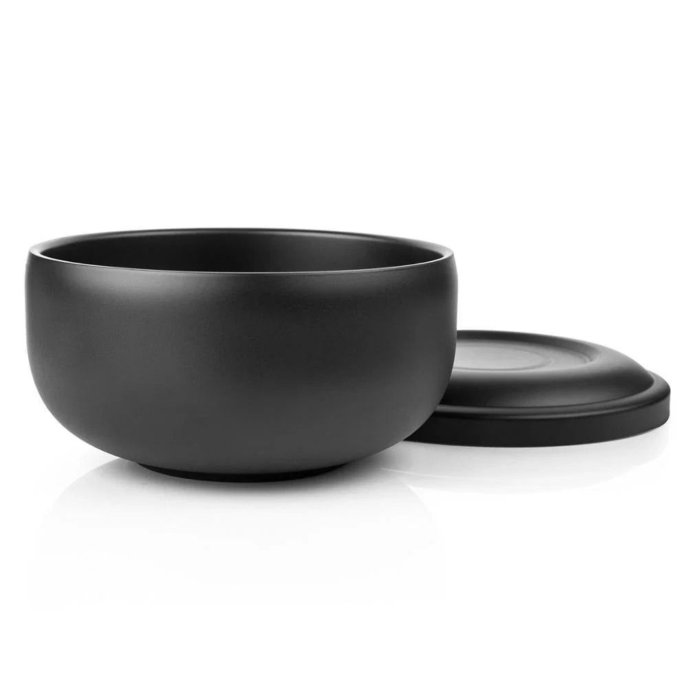 Durable Jabonera de afeitar grande de acero inoxidable negro Artisan