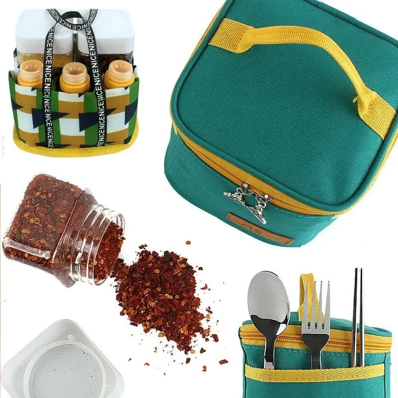 Verified Juego de cocina portátil para acampar al aire libre con tarro de condimentos Eco-Friendly