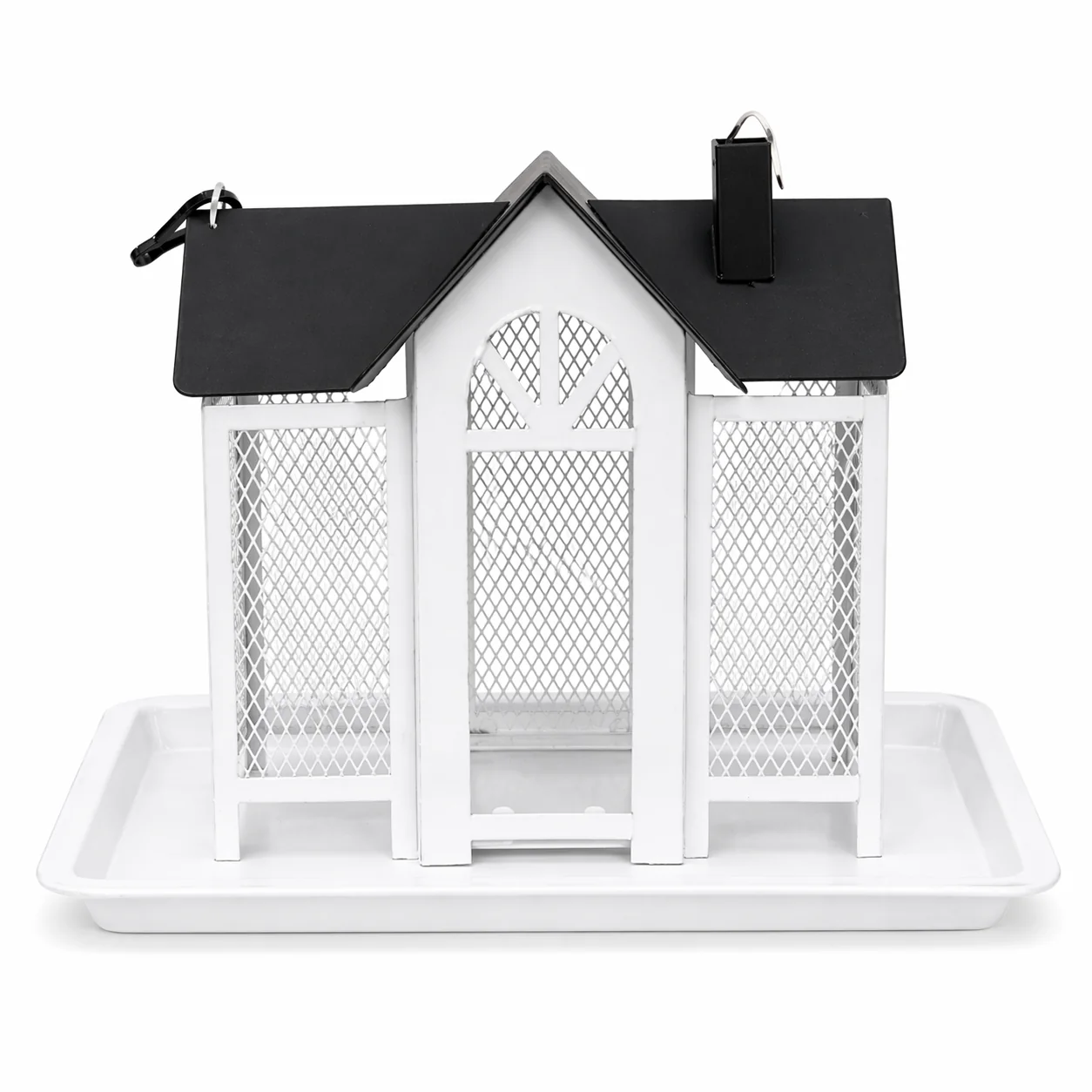 Lightweight House-Style Hanging Bird Feeder with Seed Tray Metal High-Quality