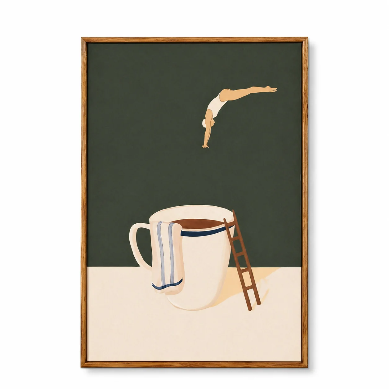 High-Quality Coffee Dive Sur Canvas Wall Art 40x60 cm 15.75x23.62 in Gallery-Wrapped Casual