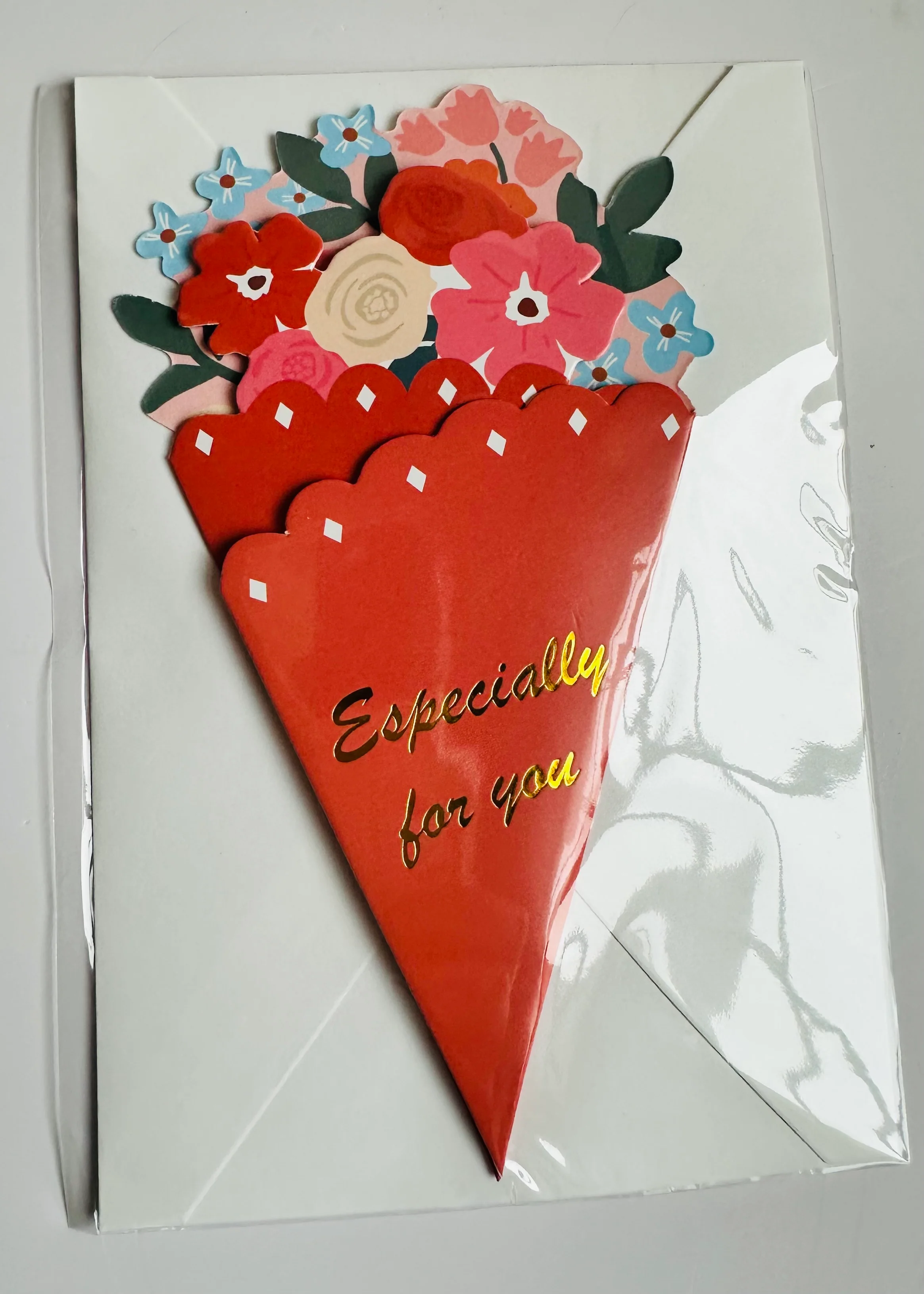 Specialty Tri-Fold Flower Bouquet Card Luxury