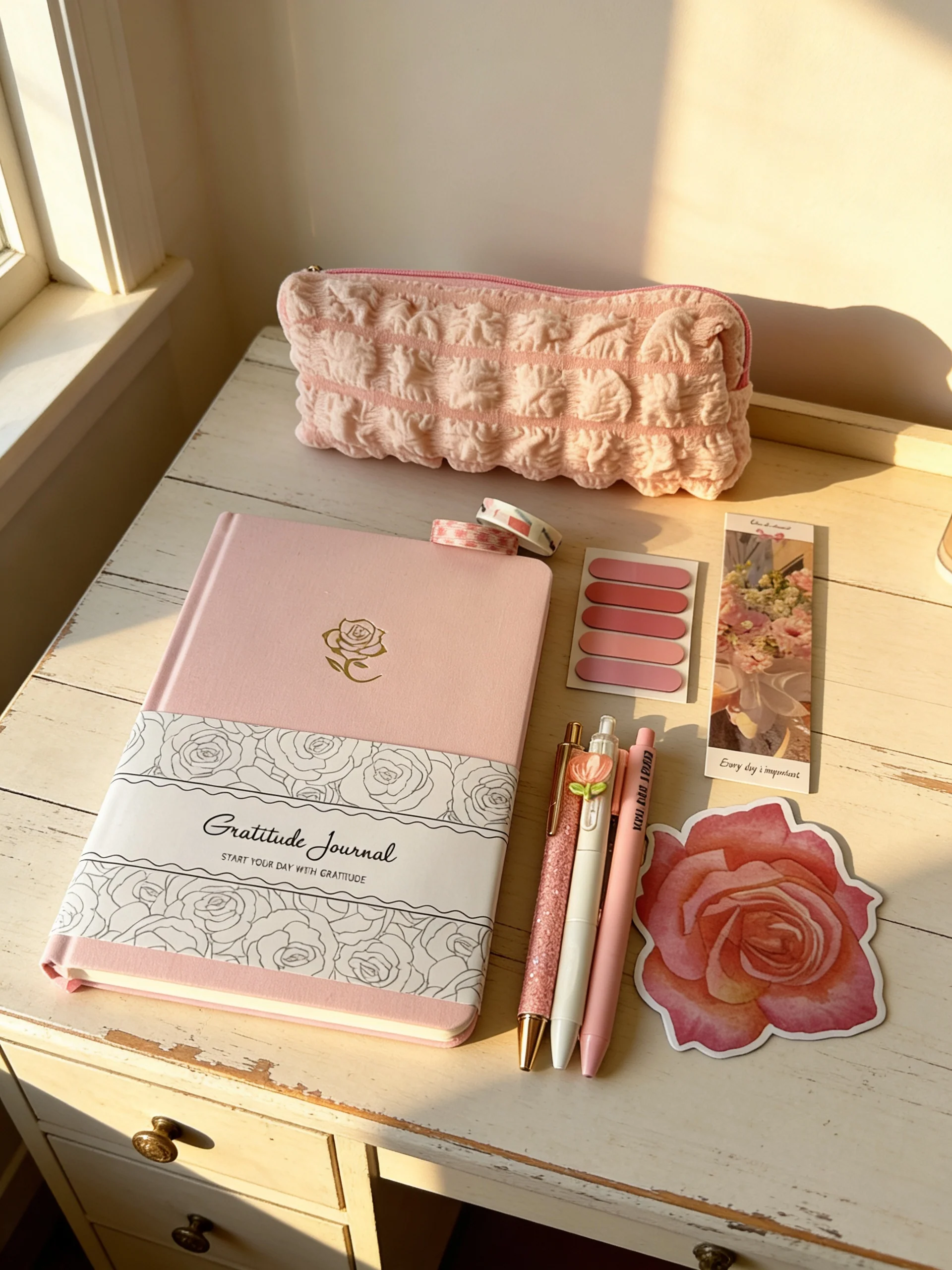 Artisan Pink Gratitude Journal Set Organic