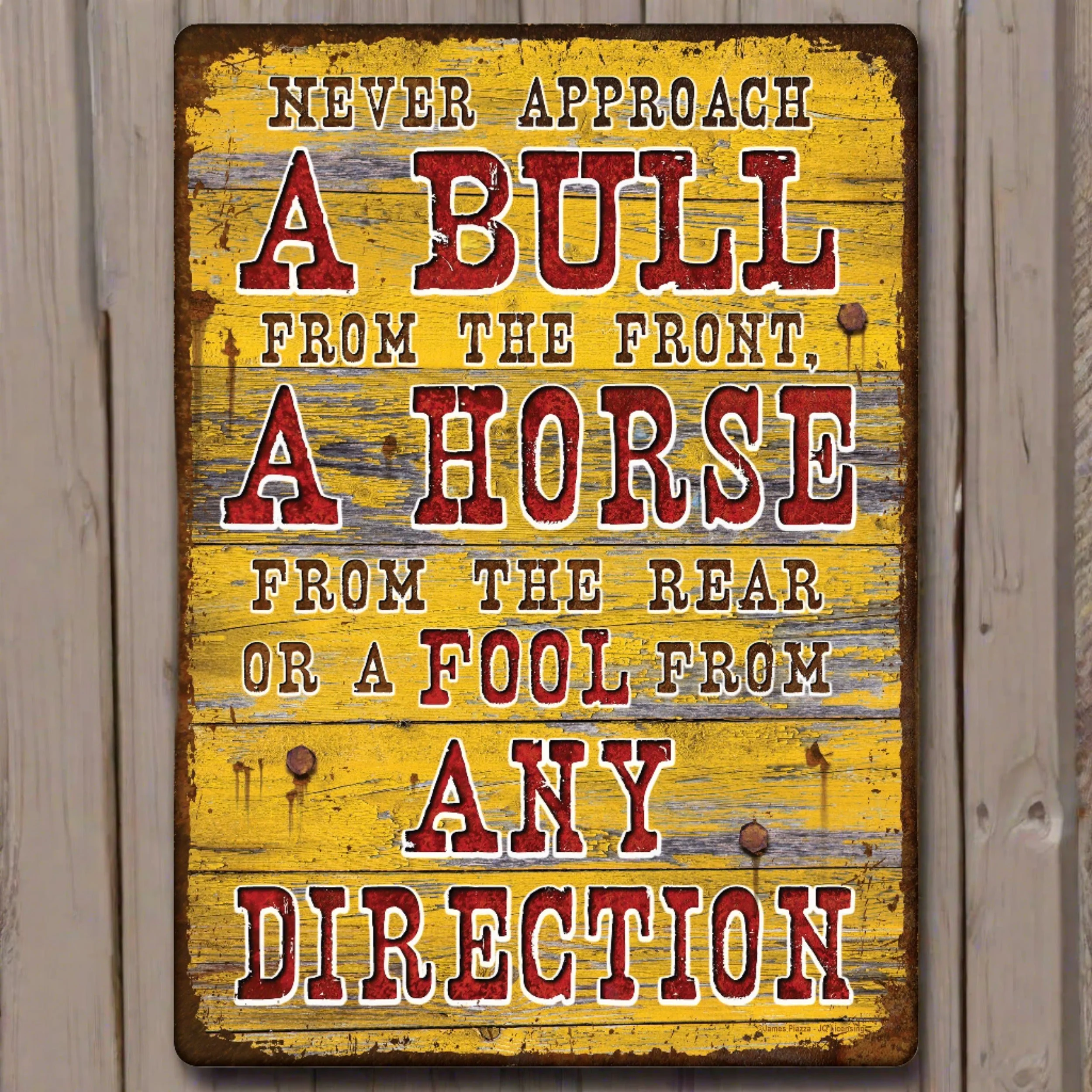 Traditional Tin Sign 12in x 17in-Bull Direction Green