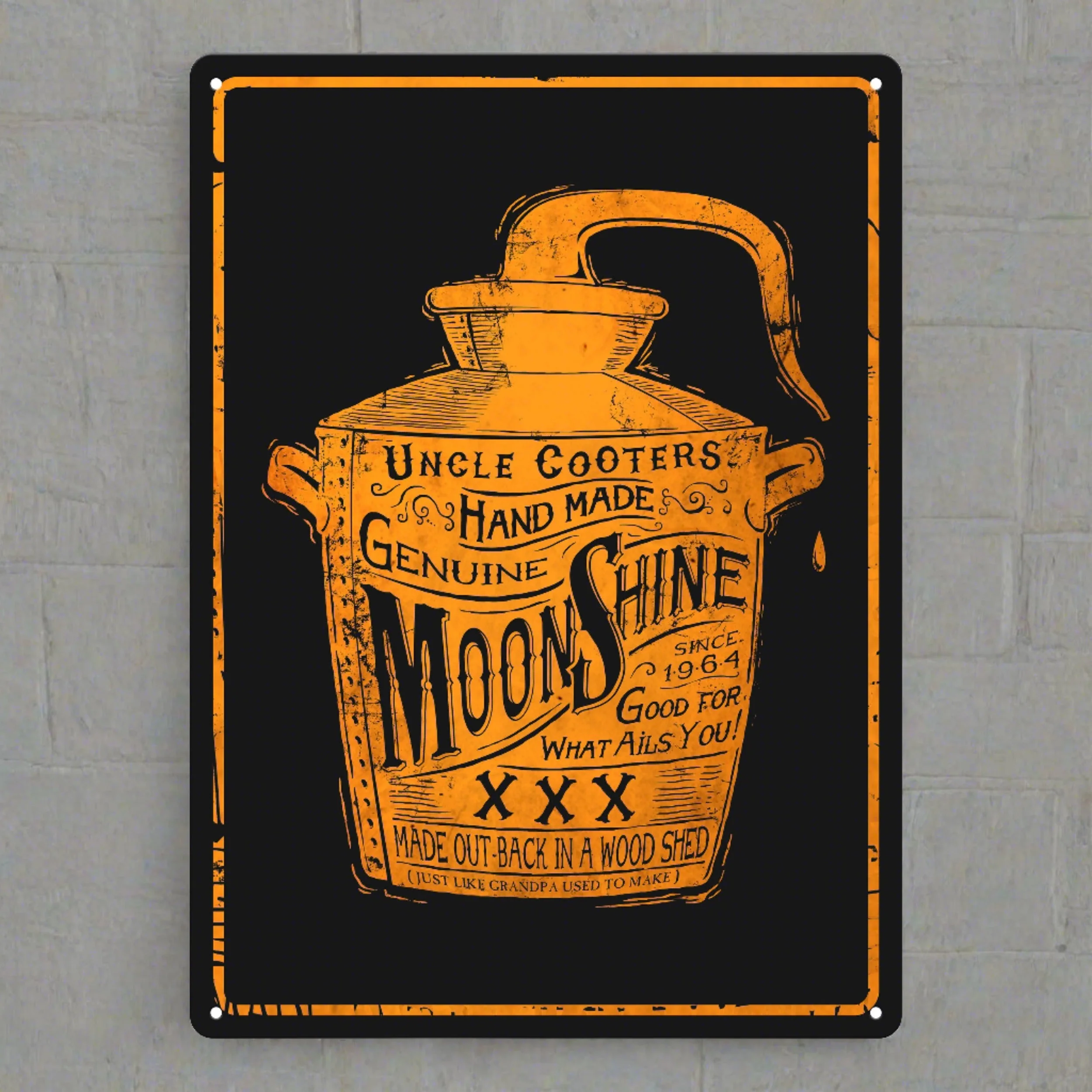 Detailed Tin Sign 12in x 17in-Moon Shine Recyclable