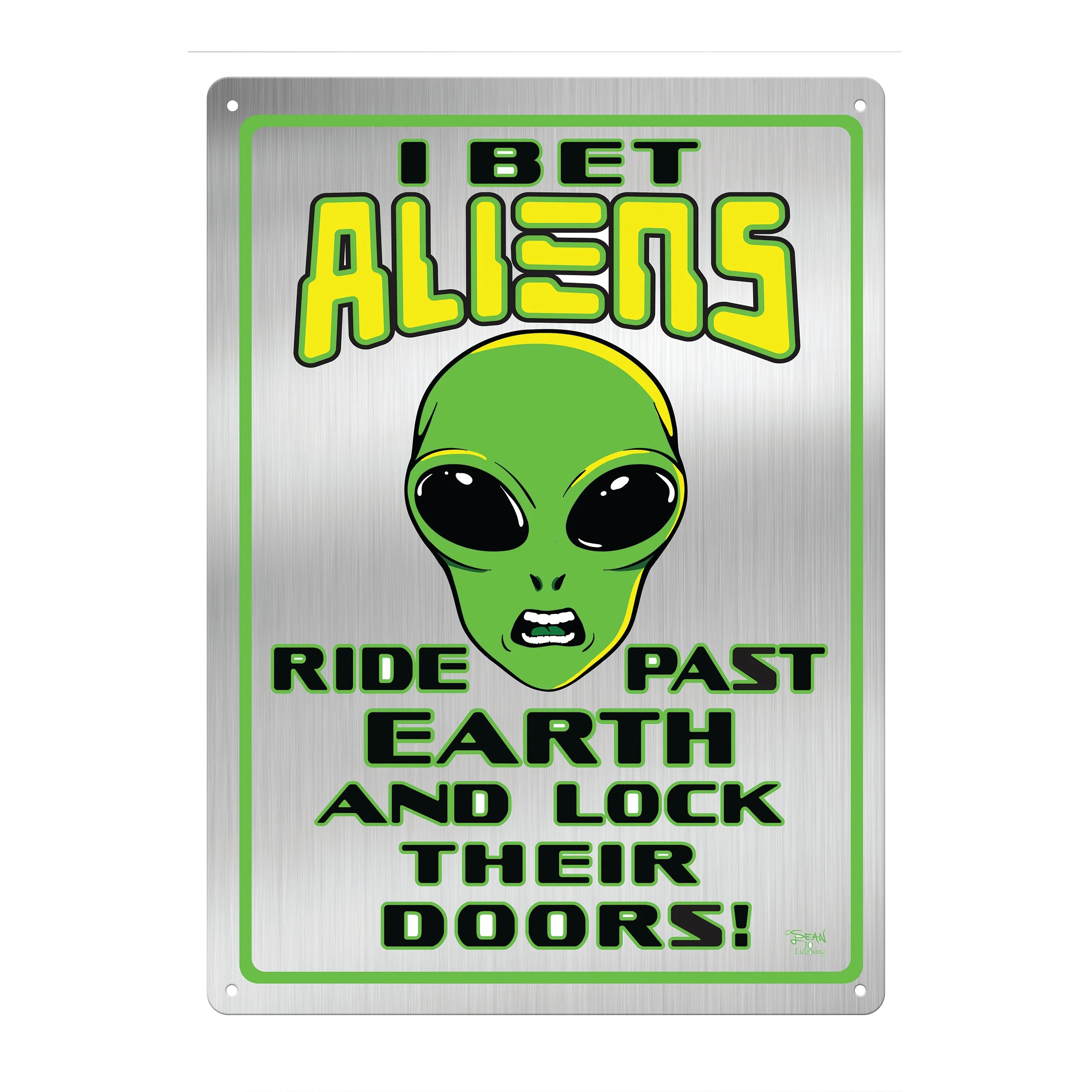 Breathable Tin Sign 12in x 17in-Aliens Lock Doors Trendy