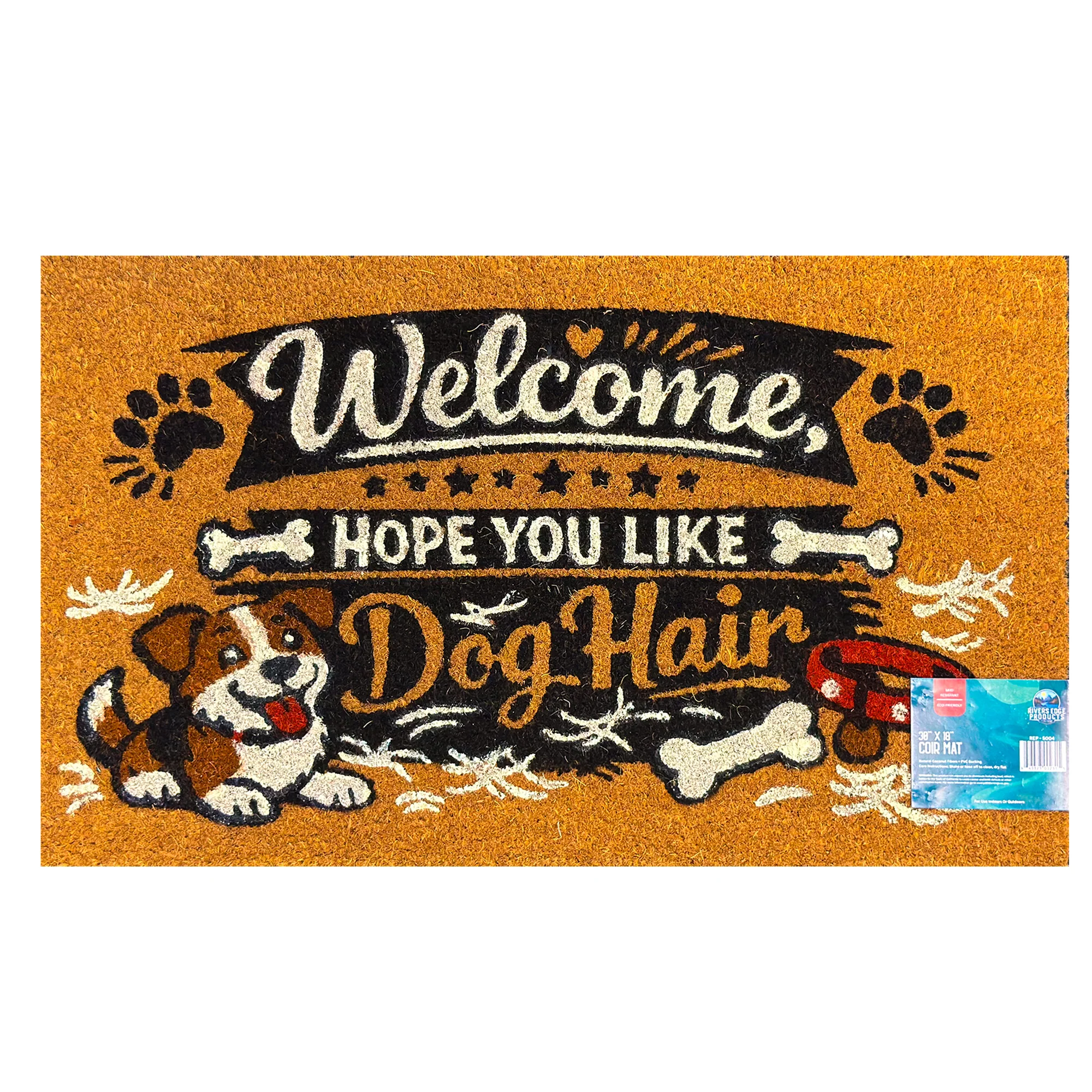Crafted Rivers Edge Products Coir Mat 30x18-Hope You Like Dog Hair Trusted