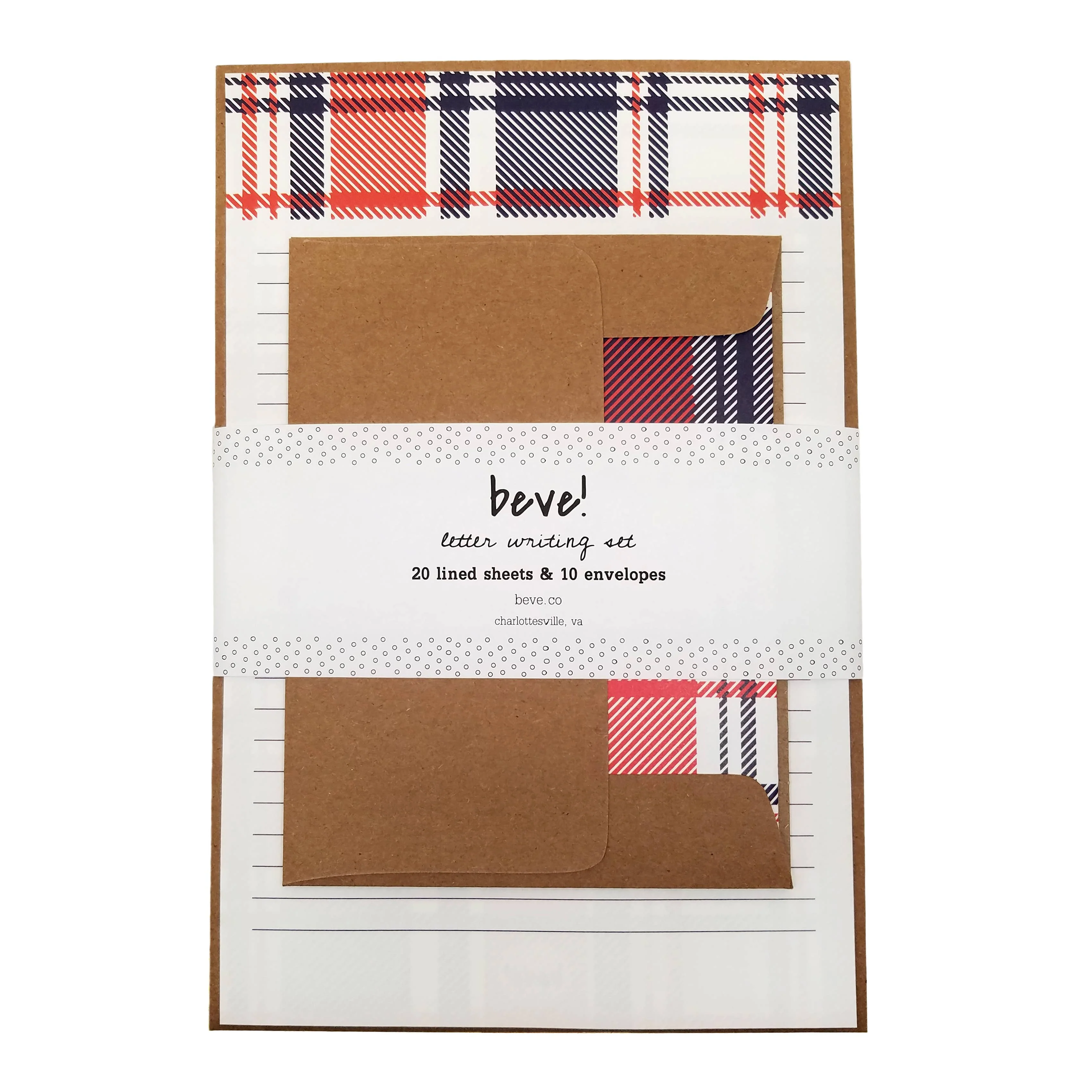 Specialty Plaid Letter Writing Set Official