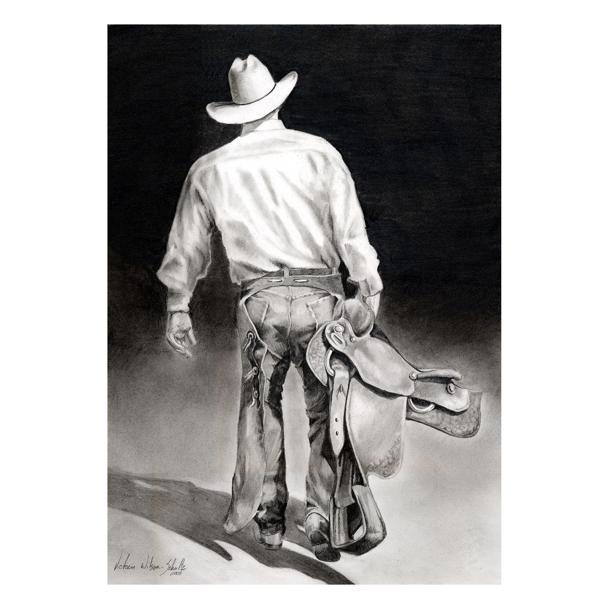 Smooth Canvas Art 12in x 16in-Cowboy Original Design