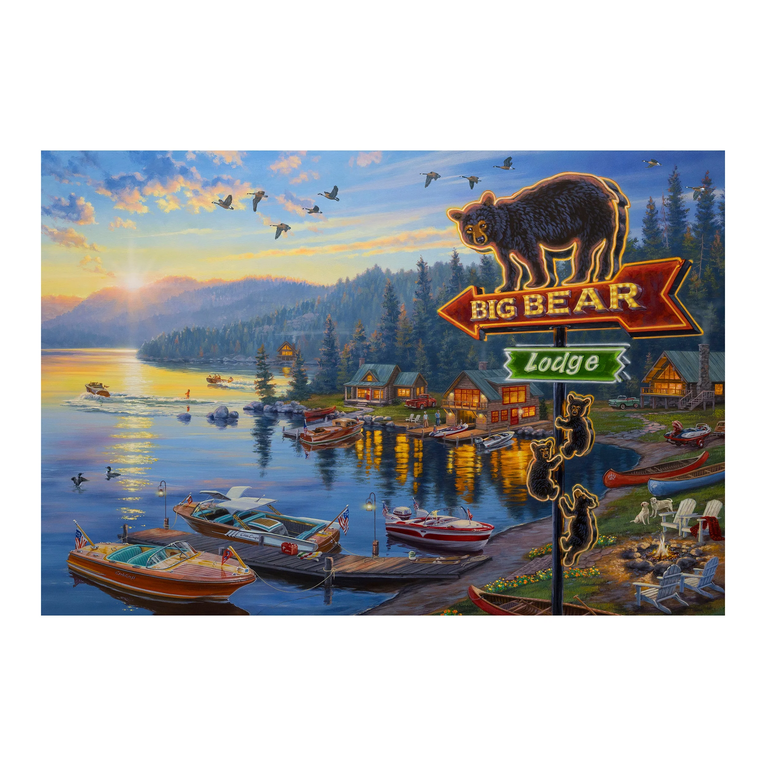 Artisan LED Art 24in x 16in-Big Bear Lodge Secure