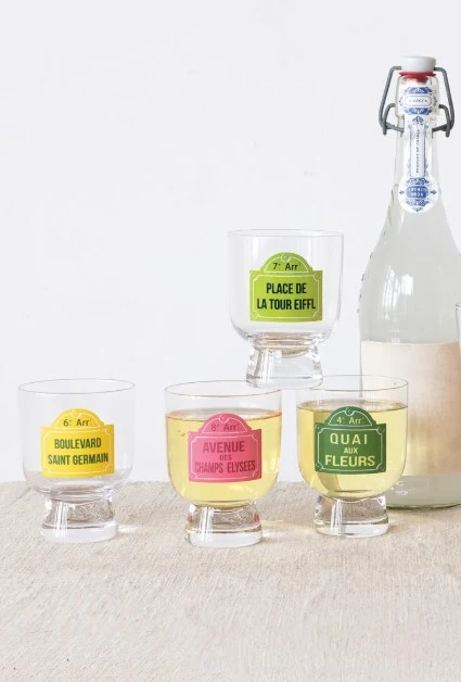 Certified Drinking Glass w Paris Sign Clean