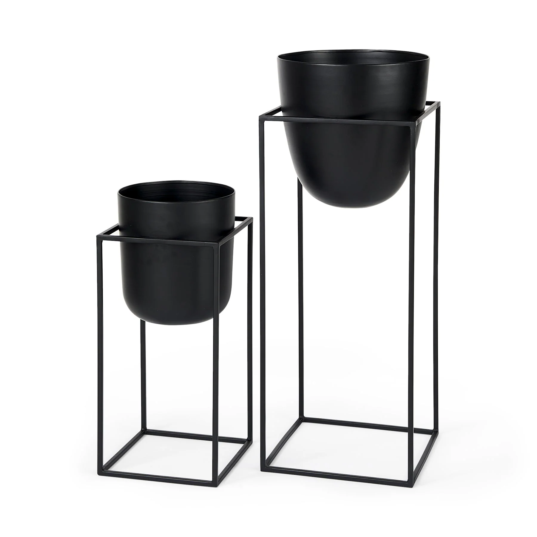 Genuine BUMBLE SET OF 2 12L X 12W X 32H BLACK PLANT STANDS Effective