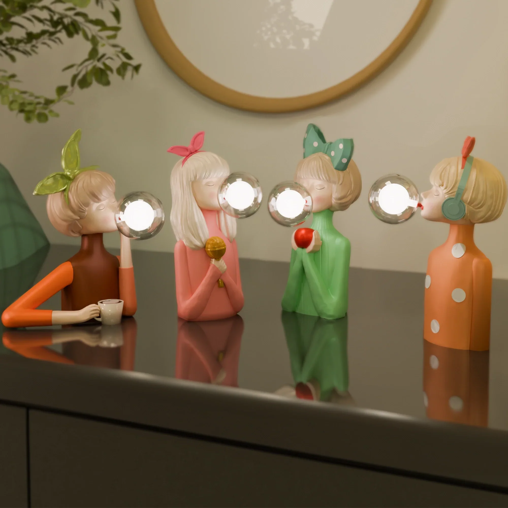 Enhanced Bubble Girls - Lamp Traditional