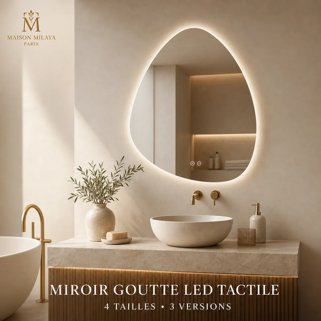 Quality Miroir Goutte LED Tactile – Maison Milaya World-Class