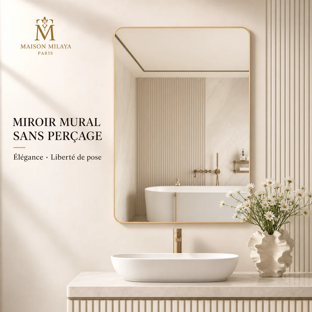 Innovative Miroir Mural Sans Perçage – Maison Milaya Enhanced