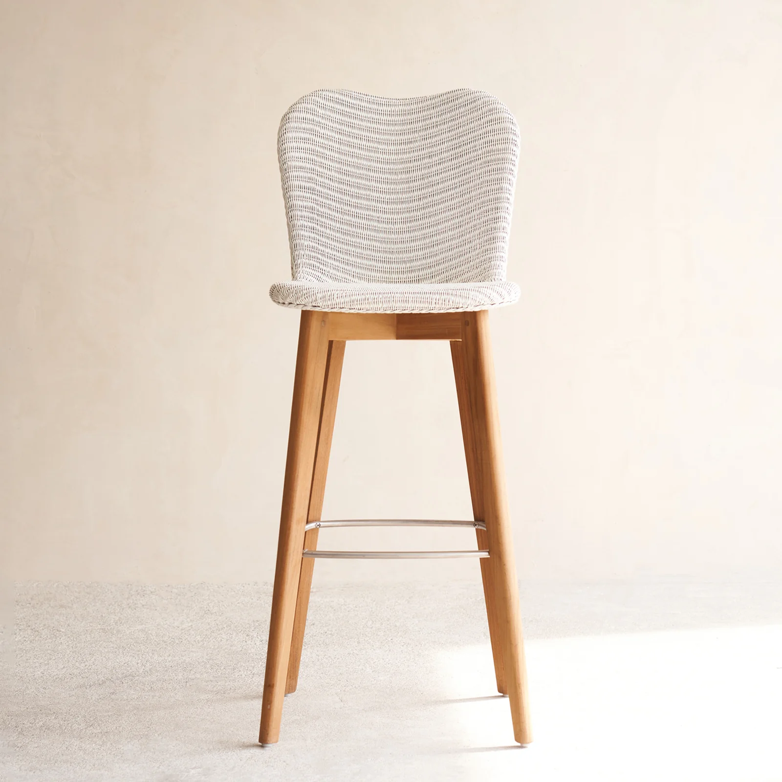 Solid Lily Counter Stool Teak Frame - Pure White Selected
