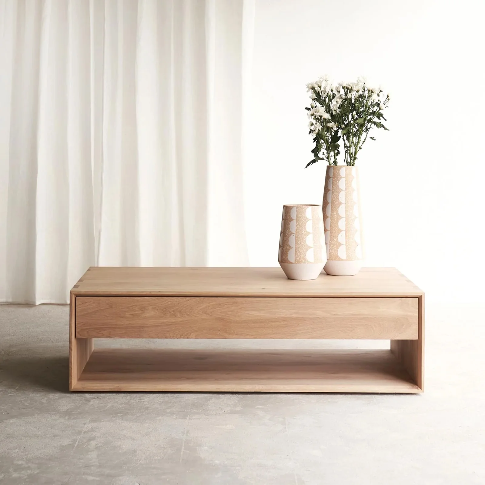 Green Nordic Coffee Table Oak 120cm Practical