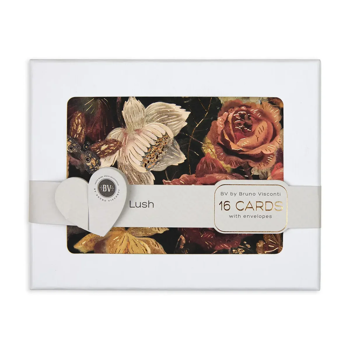 Sophisticated Note Cards with Envelopes Lush Bouquet Powerful
