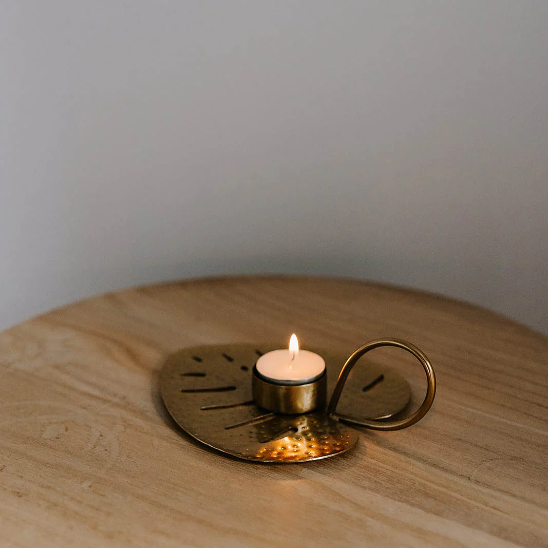 Unique Monstera Leaf Votive Minimalist