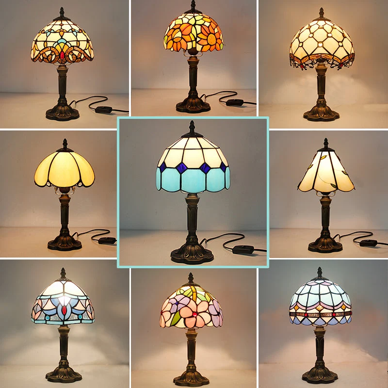Smooth Tiffany-Style Stained Glass Table Lamp Trendy