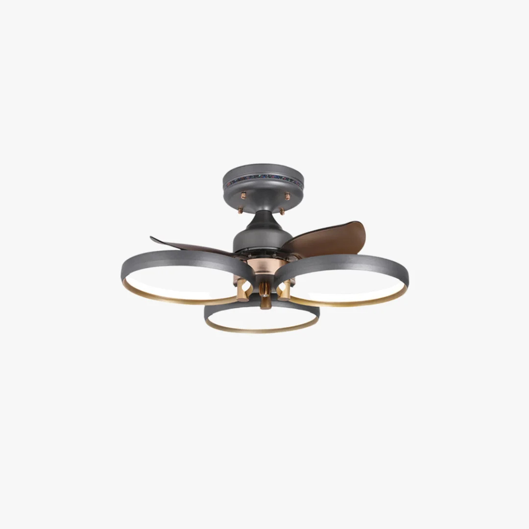 Stylish Kelley Deckenventilator mit Beleuchtung Aluminium Metall 2 3 4-flammig ∅65 90CM Casual