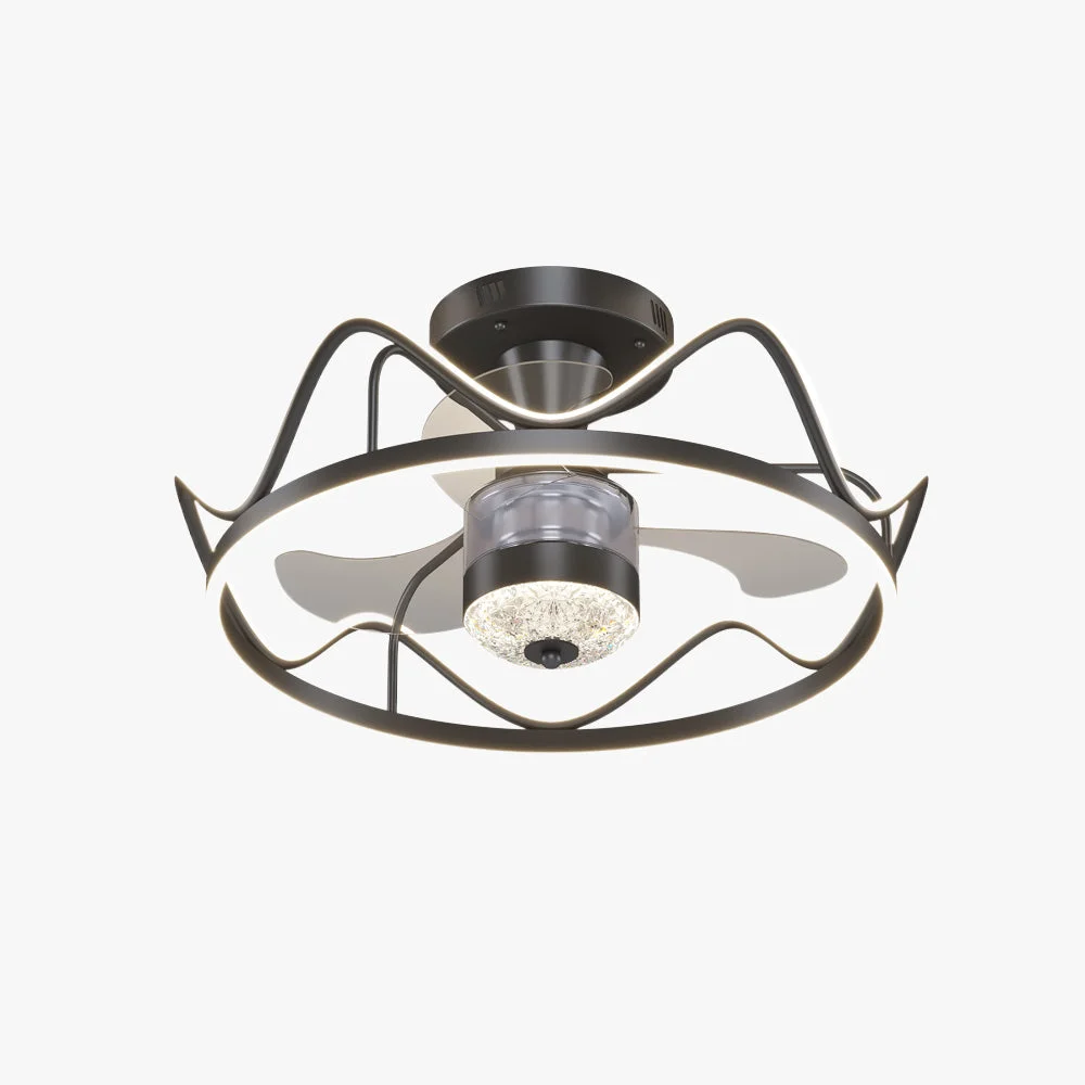 Authentic Kelley Deckenventilator mit Beleuchtung Gold Schwarz ∅65CM Lightweight