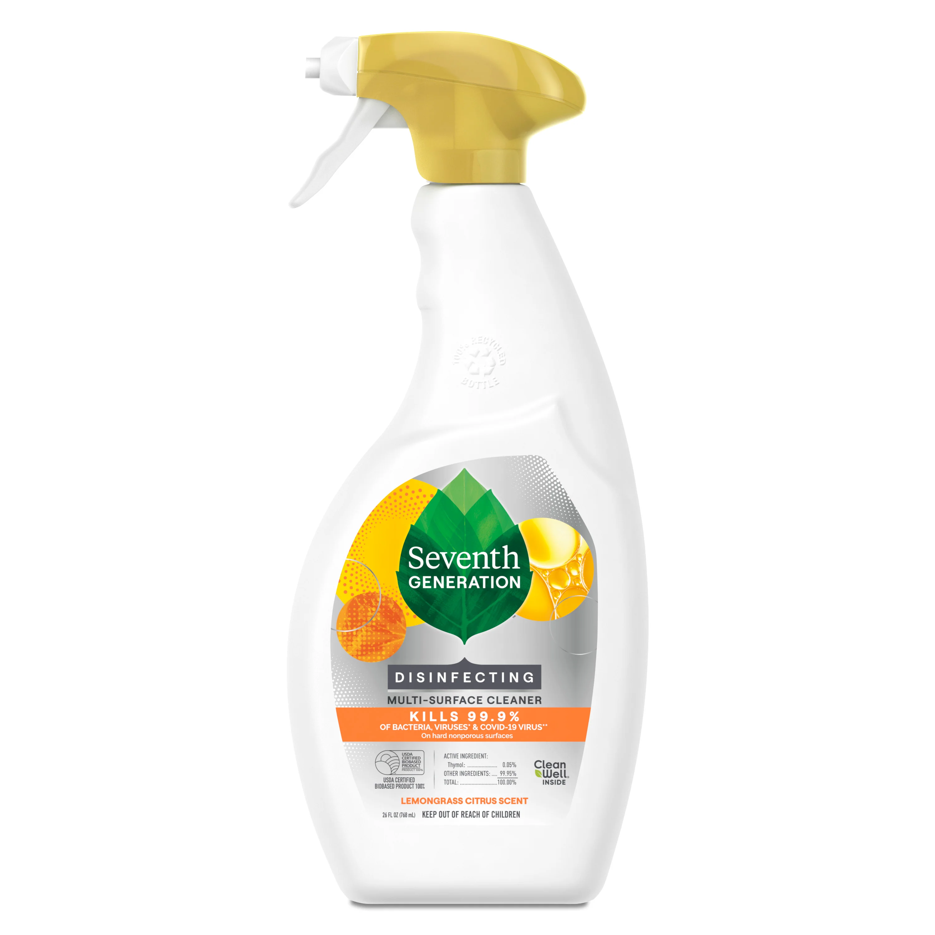 Genuine Seventh Generation Multi-Surface Disinfectant Cleaning Spray Premium Material