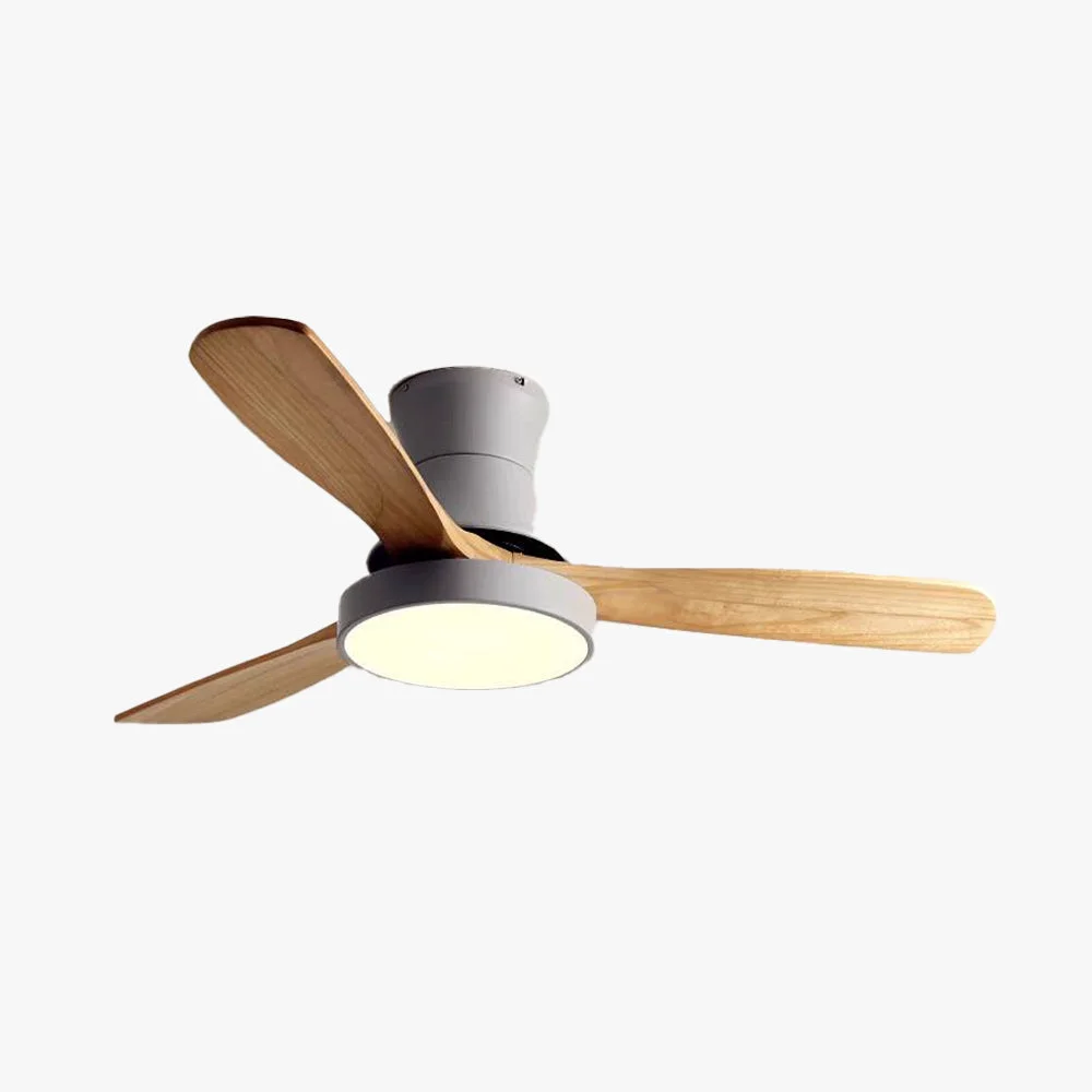 Comfortable Walters 3-Blatt Deckenventilator mit Beleuchtung Weiß Grau Metall Holz ∅132CM Exclusive