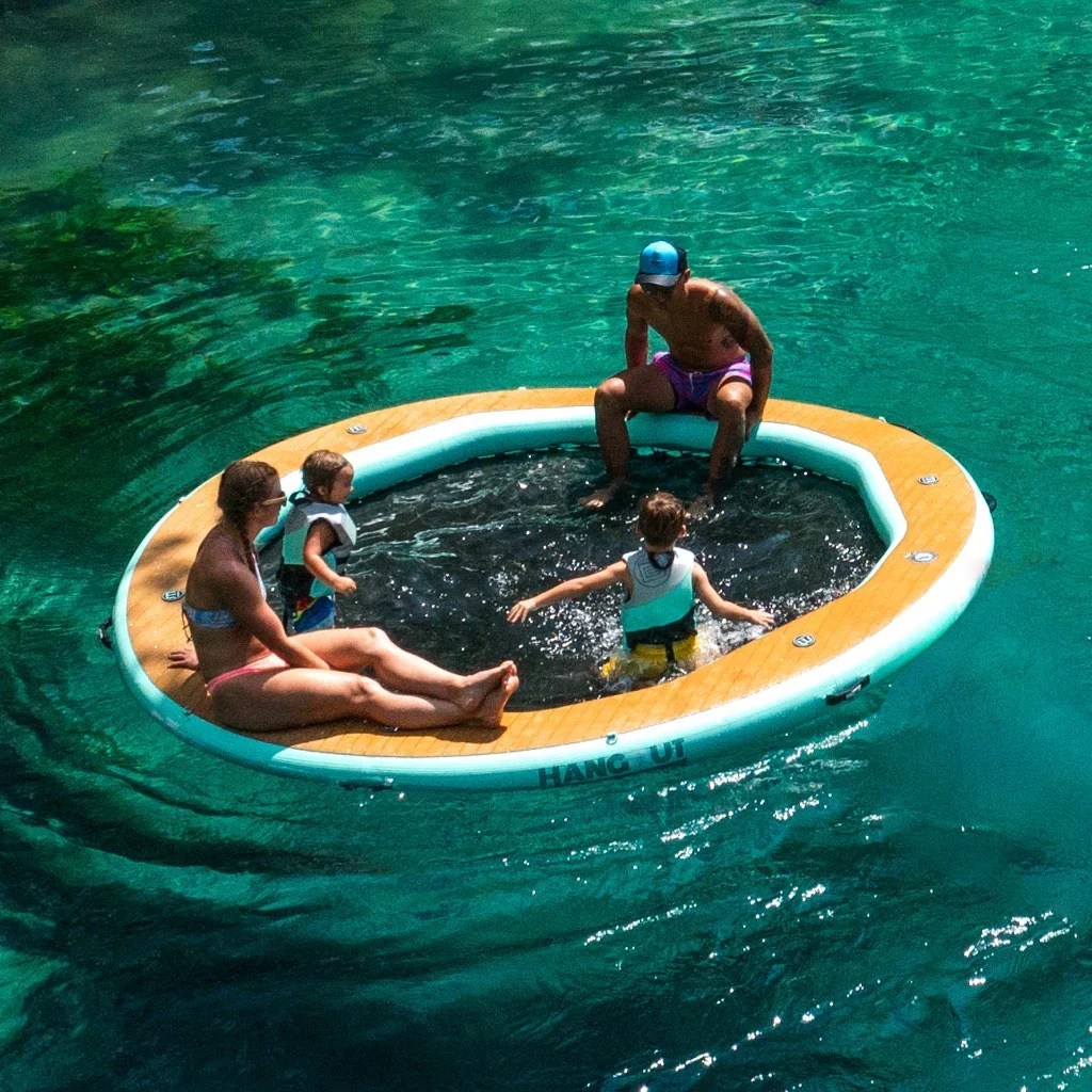 Green BOTE Hangout 10 Water Hammock with Electric Inflator Pump High-Quality