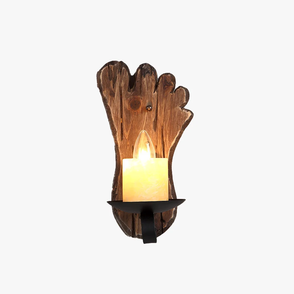 Solid Austin Fußabdrucke Kerze Wandleuchte Holz Metall Genuine