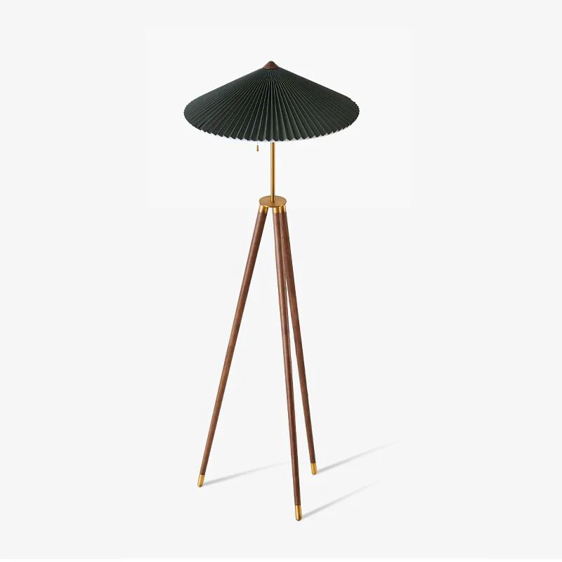 Top-Quality Ozawa Plissierte Stativ-Stehleuchte Holz Stoff 150CM Lang Healthy