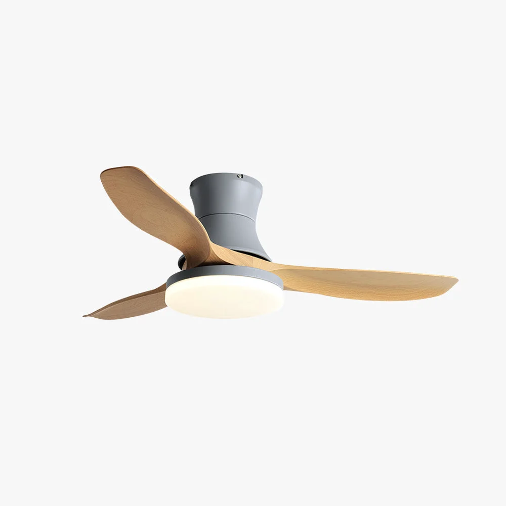 Trusted Haydn 3-Blatt-Deckenventilator mit Beleuchtung 2 Farbe Metall Holz ∅132CM Soft