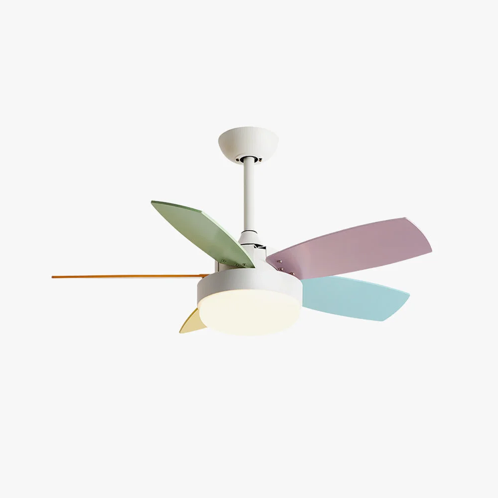 Unique Morandi 5 Blätter Deckenventilator mit Beleuchtung Metall Holz 2 Farben ∅130CM First-Class