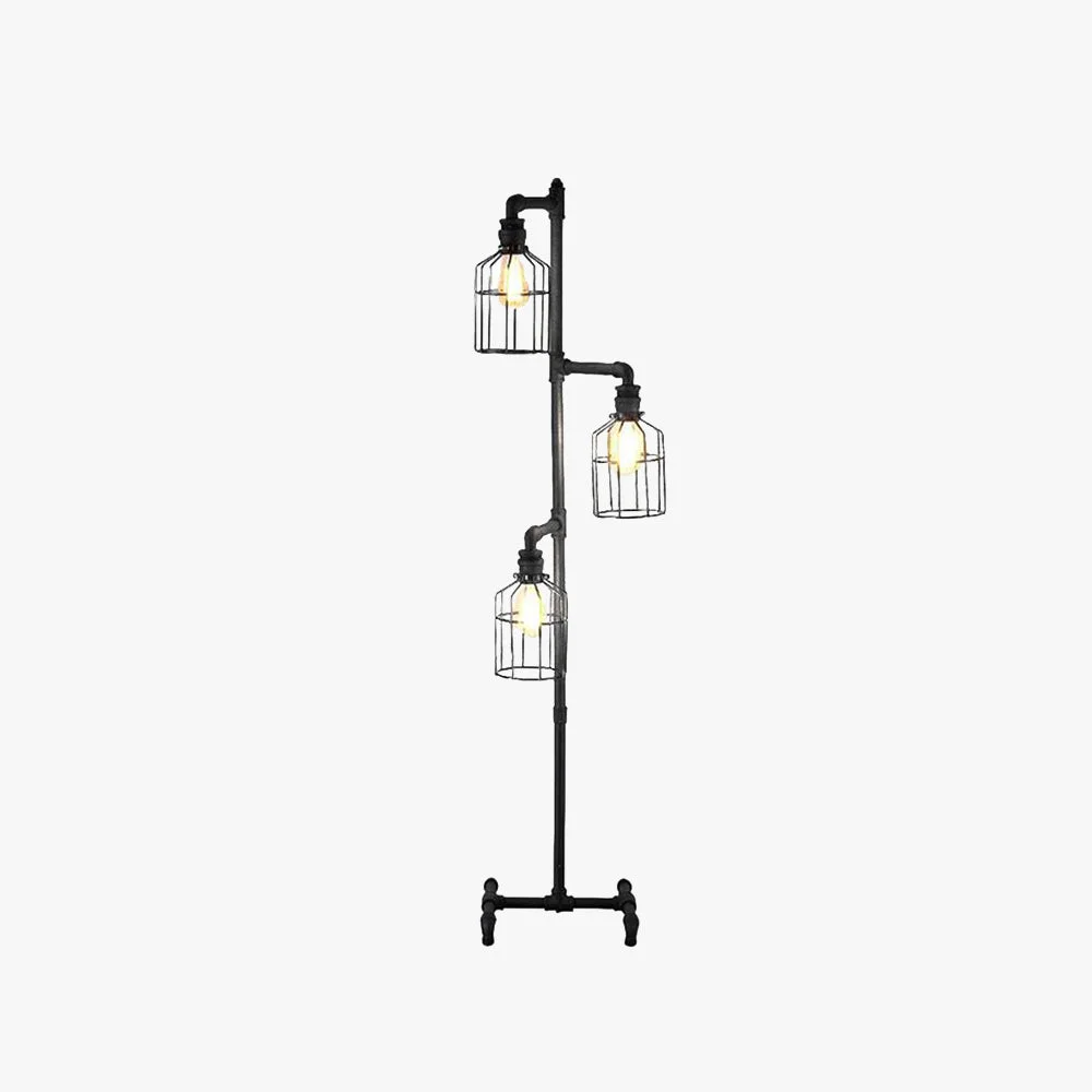 Innovative Alessio Vogelkäfige Schwarze Stehlampe 3-flammig 150CM Lang Convenient