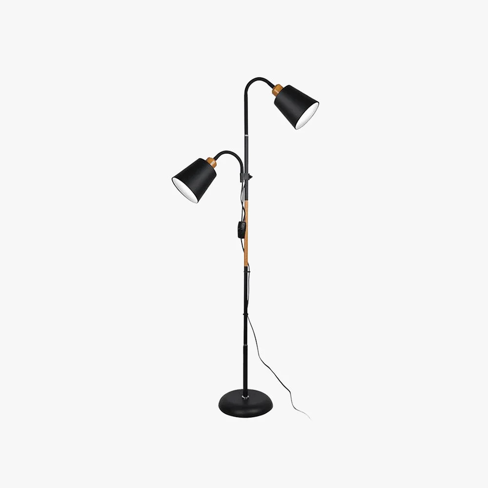 Traditional Eryn Schwarze Stehleuchte Metall 1 2-flammig 120CM Lang Reliable