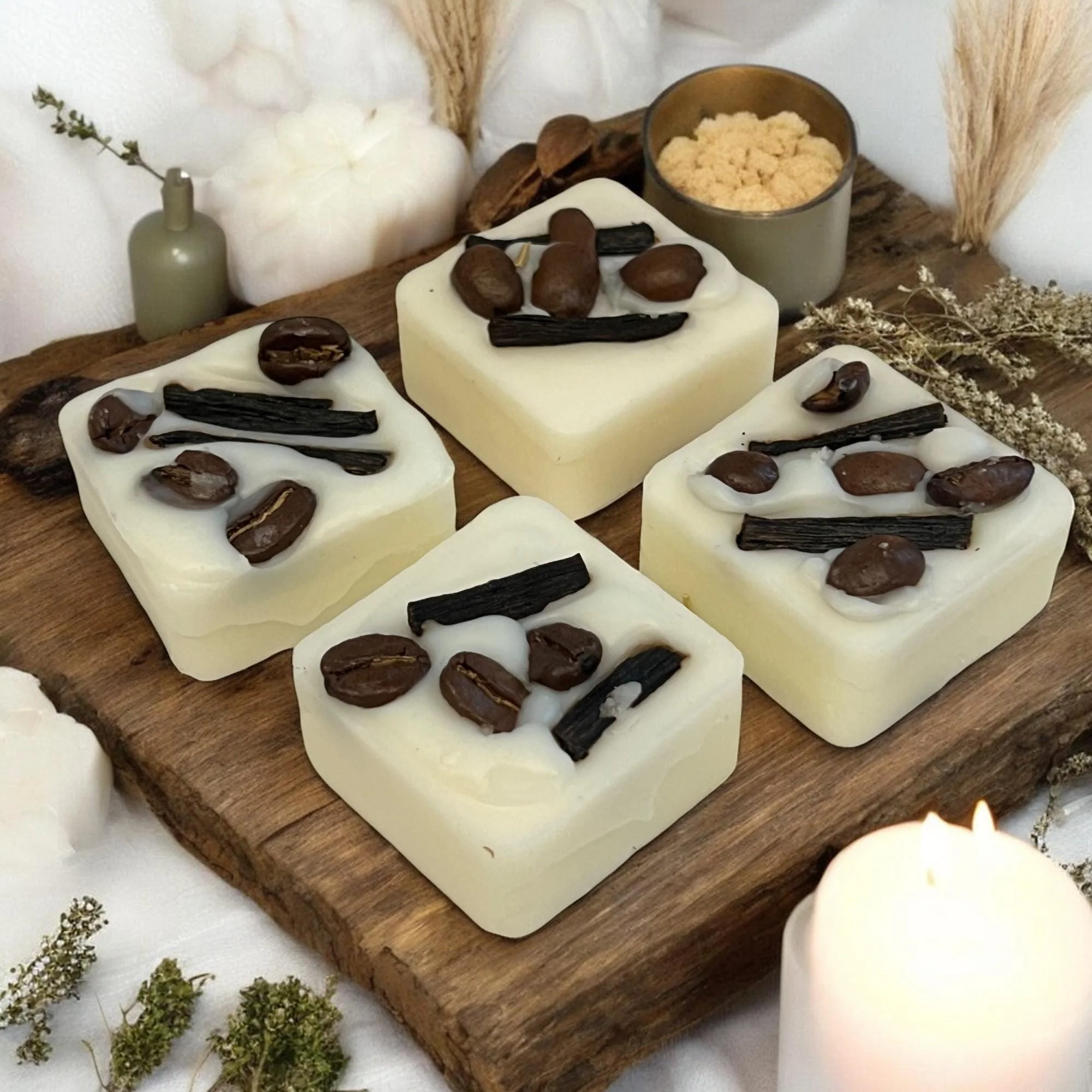 Versatile Herb Infused Soy Wax Melts Coffee Bean Vanilla Scented Tarts Safe