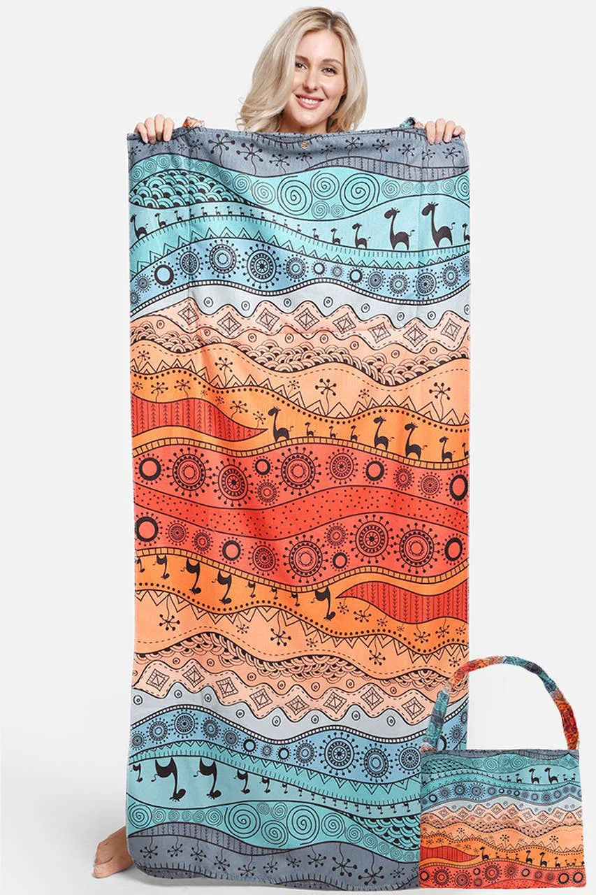 Premium Material Desert Theme Print Beach Towel Bag Trusted