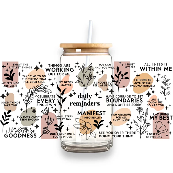 Trusted Daily Reminders Glass Tumbler Artisan