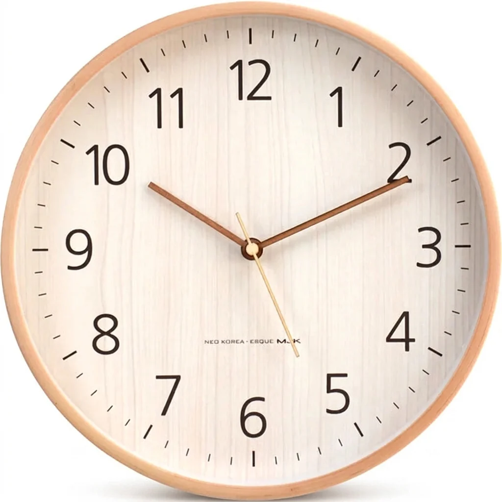Professional Modern Wooden Wall Clock Numbered Dial Silent Easy-to-Use