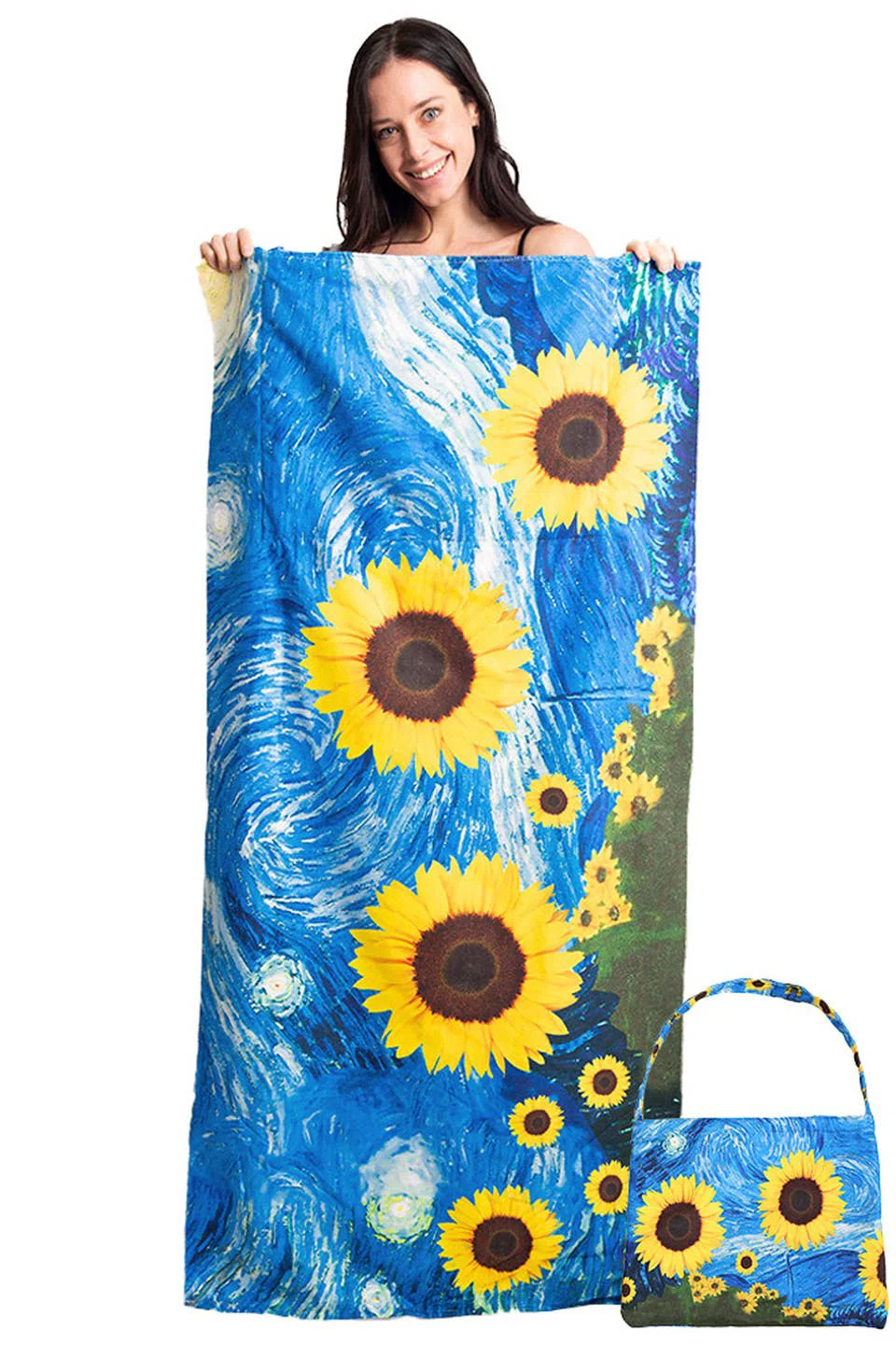 Healthy Sunflower Print Beach Towel Bag Consistent