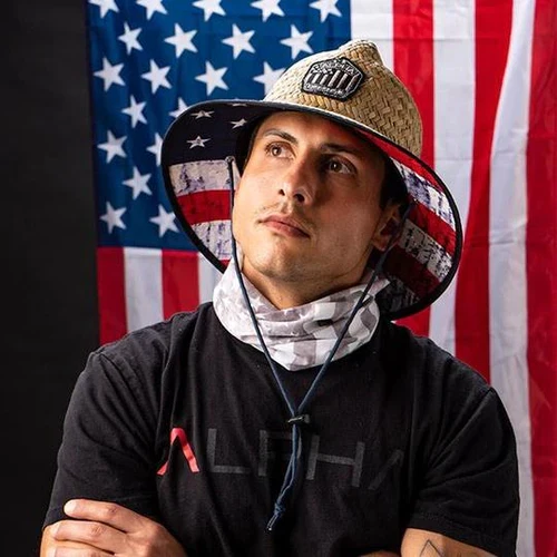 Original SA Straw Ladder Hat American Flag Advanced