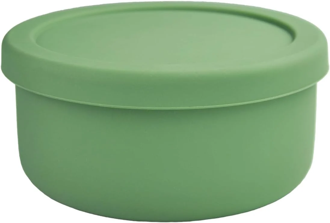 Sustainable XU PEIQI 24oz Silicone Lunch Box Round Small Salad Bowl with Lid Airtight Food Container for Meal Prep Leftovers Soup Stew Storage. Microwave Functional
