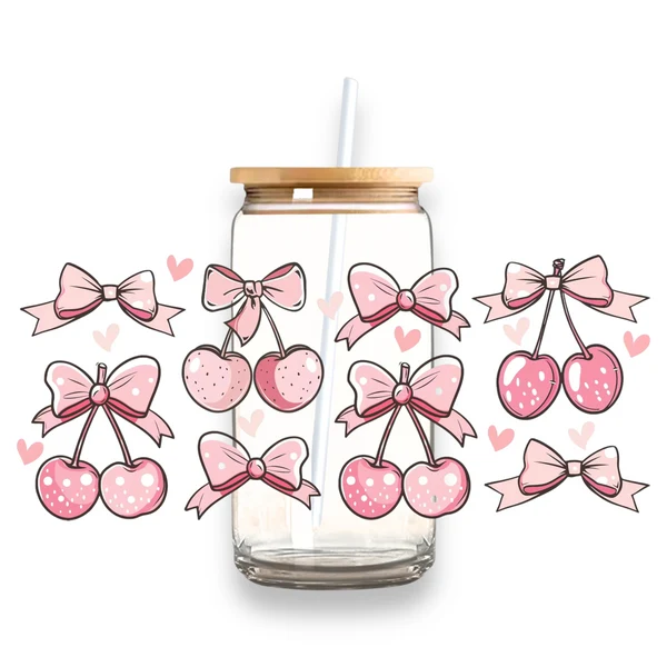 User-Friendly Cherry Bow Plastic or Glass Tumbler Traditional