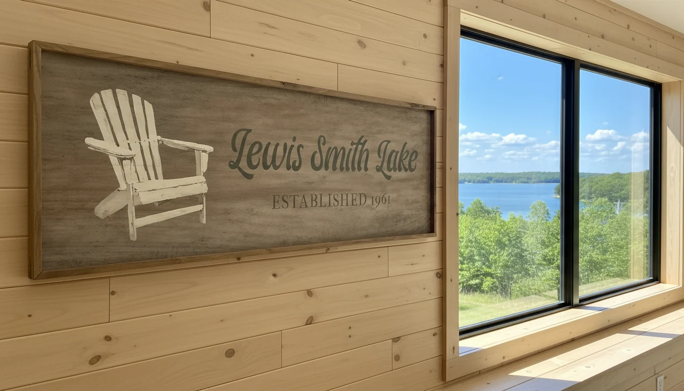 Professional Smith Lake Alabama Adirondack Chair Wooden Sign Genuine